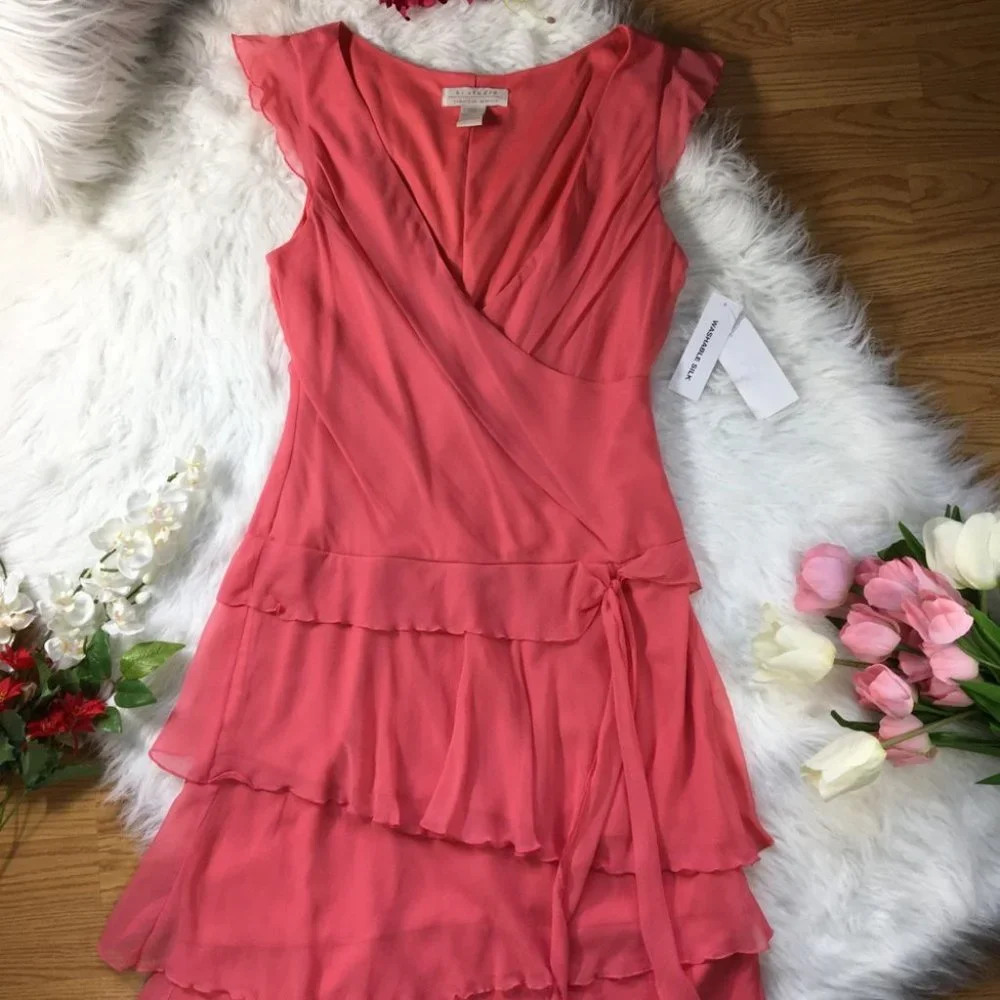 HI STUDIO Asymmetrical Ruffles Hem Dress (W1-180) ⁂ - Picture 2 of 10